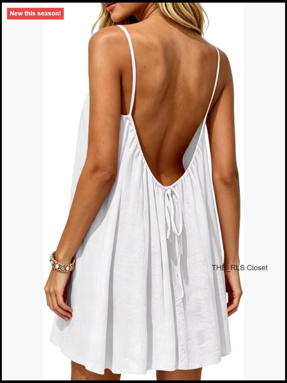 Backless Flowy Short Swing Cami Sundress Spaghetti Strap Boho Cover Up - Picture 1 of 6
